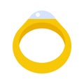 Gemstone ring, jewelry related icon, flat design