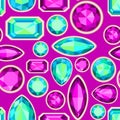 Gemstone seamless pattern