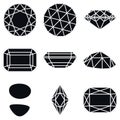 Gemstone Shapes Icons, Vector Illustration