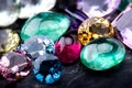 Gemstones collection jewelry set . Royalty Free Stock Photo