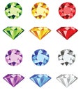 Gemstones - diamond cut vector