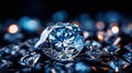 Gemstones diamond, diamond on a dark background with bokeh. Generated by artificial intelligence