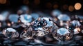 Gemstones diamond, diamond on a dark background with bokeh. Generated by artificial intelligence