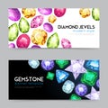 Gemstones Diamond Jewels Banner Set