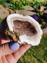 GEODE point tower AMETHIST STONES. NAILS woods nature camping