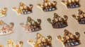 gemstones golden royal stickers with crowns Royalty Free Stock Photo