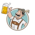Funny bavarian man drinking beer Royalty Free Stock Photo