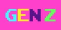Gen Z as pixelated text. Young generation Z and digital technology and digital literacy. Royalty Free Stock Photo