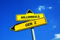Gen Z and Millennials - difference and comparison between generations Royalty Free Stock Photo