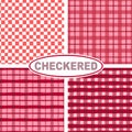 Set of four checkered patterns for Valentine kitch lovecore aesthetic collection