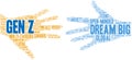 Gen Z Word Cloud Royalty Free Stock Photo