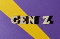 Gen Z, words as banner headline