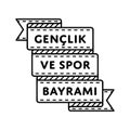 Genclik ve Spor Bayrami greeting emblem Royalty Free Stock Photo