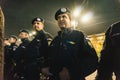 Gendarme line protecting government building