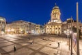 The Gendarmenmarkt at night in Berlin, Germany. Royalty Free Stock Photo