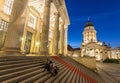 The Gendarmenmarkt at night in Berlin, Germany. Royalty Free Stock Photo