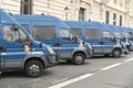 Gendarmerie French police force vehicles parked at the Palais de Justice in Paris, France