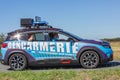 Gendarmerie patrol on a country road in escort during the tour de france cyclist