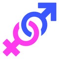 Gender Confrontation Symbol Raster Icon Flat Illustration Royalty Free Stock Photo