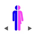 Gender differences icon on a white background