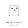 gender diversity icon vector from gender identity collection. Thin line gender diversity outline icon vector illustration. Linear Royalty Free Stock Photo