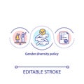 Gender diversity policy concept icon