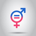 Gender equal icon. Vector illustration on isolated background. B