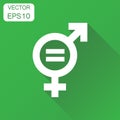 Gender equal sign icon. Business concept men and women equal pic