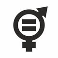 Gender equal sign, man and woman symbol, gender vector icon Royalty Free Stock Photo