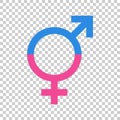 Gender equal sign vector icon. Men and woomen equal concept icon