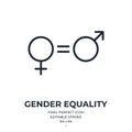 Gender equality concept editable stroke outline icon isolated on white background flat vector illustration. Pixel perfect. 64 x 64 Royalty Free Stock Photo