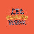 Gender equality hand drawn message illustration