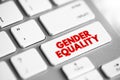 Gender Equality - when people of all genders have equal rights, responsibilities and opportunities, text concept button on