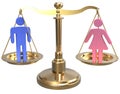 Gender equality sex justice 3D scales