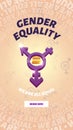 Gender equality, symbol of male and female equal