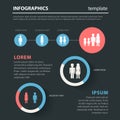 Gender family social vector infographic: male female children