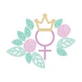 Gender female symbol with crown