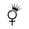 Gender female symbol with crown