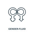 Gender-Fluid icon from lgbt collection. Simple line Gender-Fluid icon for templates, web design and infographics