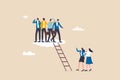 Gender gap, male domination in company executive board, unequal or unfair, inequality in management position, businessmen climb up