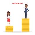 Gender gap web banner concept. Idea of different salary Royalty Free Stock Photo