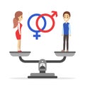 Gender gap web banner concept. Idea of different salary Royalty Free Stock Photo