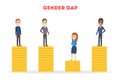 Gender gap web banner concept. Idea of different salary Royalty Free Stock Photo