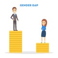 Gender gap web banner concept. Idea of different salary Royalty Free Stock Photo