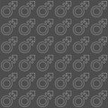 Gender icon seamless endless pattern. Transgender texture with vector symbol.