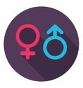 Gender icon in trendy flat style. Symbols of men and women