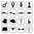 Gender icons set black Royalty Free Stock Photo