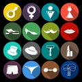 Gender icons set flat