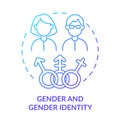Gender and gender identity blue gradient concept icon