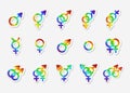 Gender identity icon set.